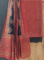 Cotton Red Casual Wear Printed Salwar Suit